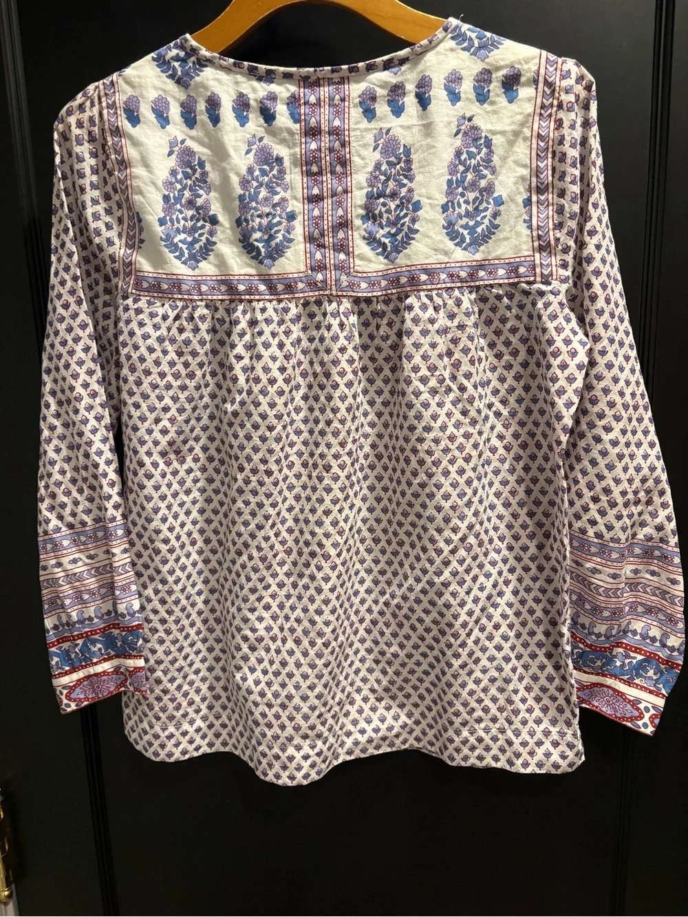 J. Crew paisley Printed Peasant Tunic tassels nwt light weight size 4